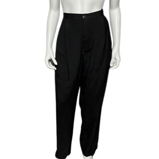 Black 100% Silk High Waisted Light Weight Pants Sz- XL