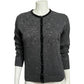 Yarnworks Dark Grey Beaded Knit Cardigan Size Small