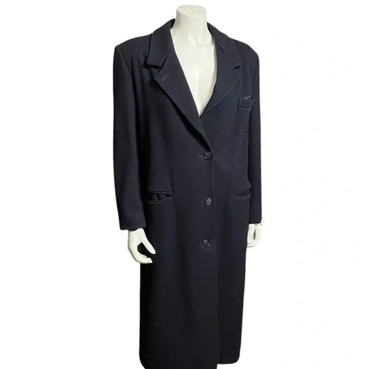 Vintage Ashley Scott Navy Wool Longline Coat