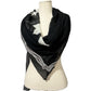Gottex Black | White Sheer Silk Floral Scarf