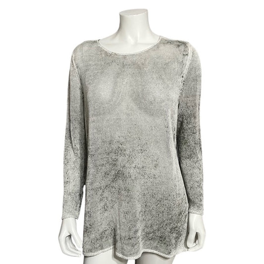 Nic & Zoe Linen Blend Crewneck Open Weave Sweater Sz-XL