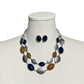 Silver | Green | Brown Earring & Necklace Set