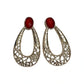 Red | Gold Artsy Hoop Statement Earrings