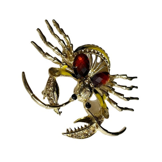 Gold Crab Brooch