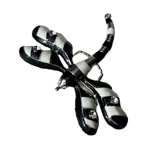 Black | White Dragonfly Brooch