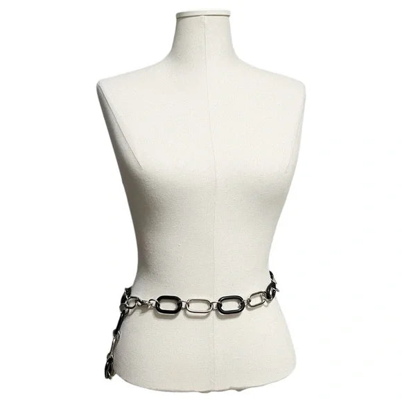 Black | Silver Chain Belt Sz-Medium
