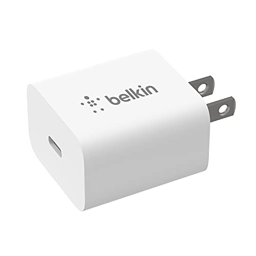 Belkin 20W Wall Charger, USB-C Charger Block, Fast Charging Block for iPhone 15, 15 Plus, 15 Pro, 15 Pro Max, 14, 14 Pro, 14 Pro Max, 13, 13 Pro, 13 Pro Max, Galaxy S23, iPad, AirPods & More - 1-Pack