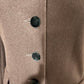 Vintage Leslie Fay Brown 100% Wool Velvet Collar Longline Coat Sz-8