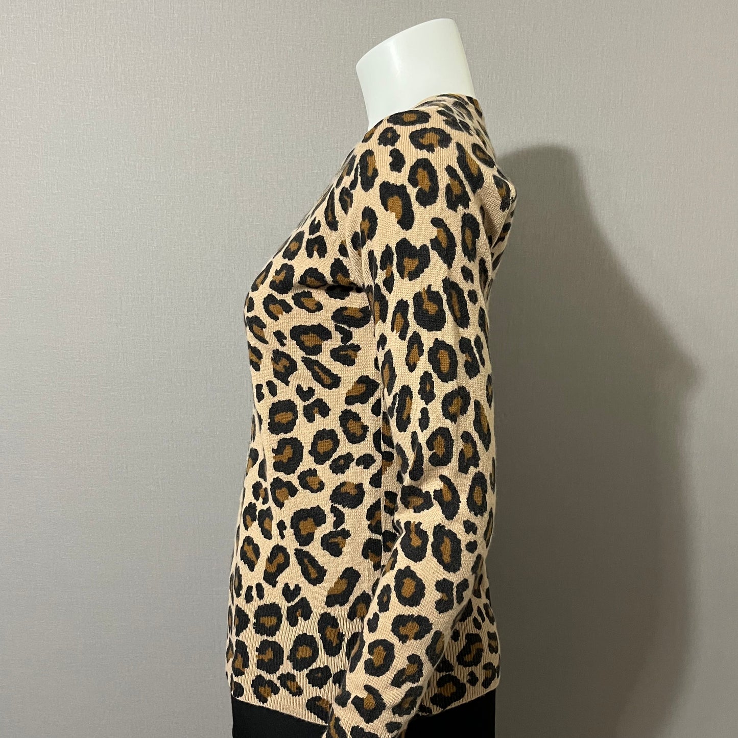 Cashmere Cynthia Rowley Leopard Print Crewneck Sweater Sz-Small