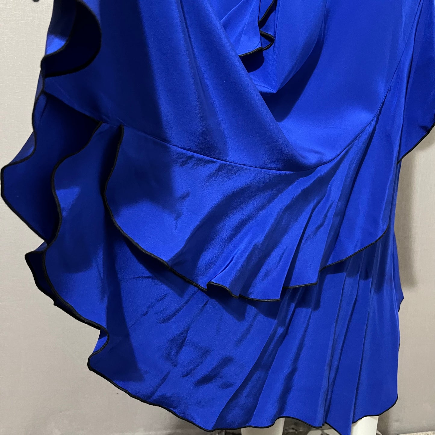 Vintage Cobalt Blue Ruffle Maxi Length Skirt Sz-Small