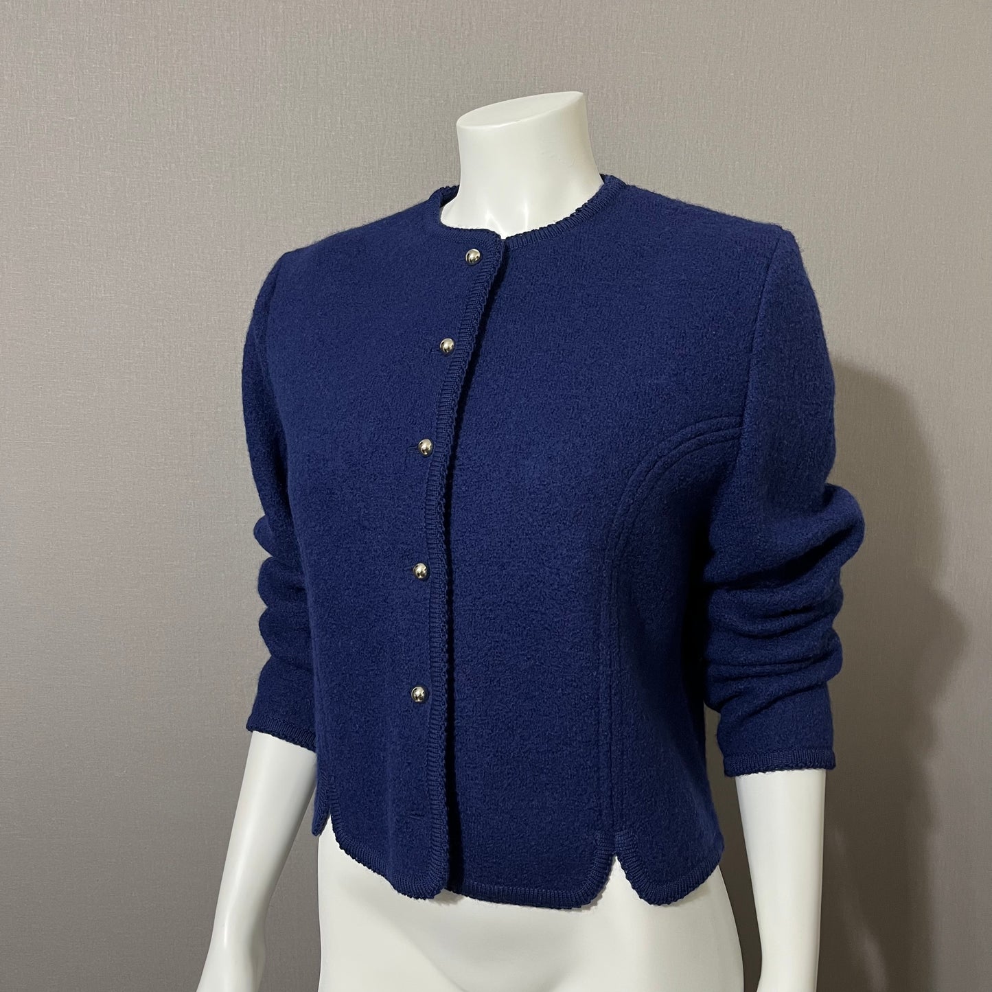 Vintage Field Manor Blue Boiled Wool Sweater Sz-14