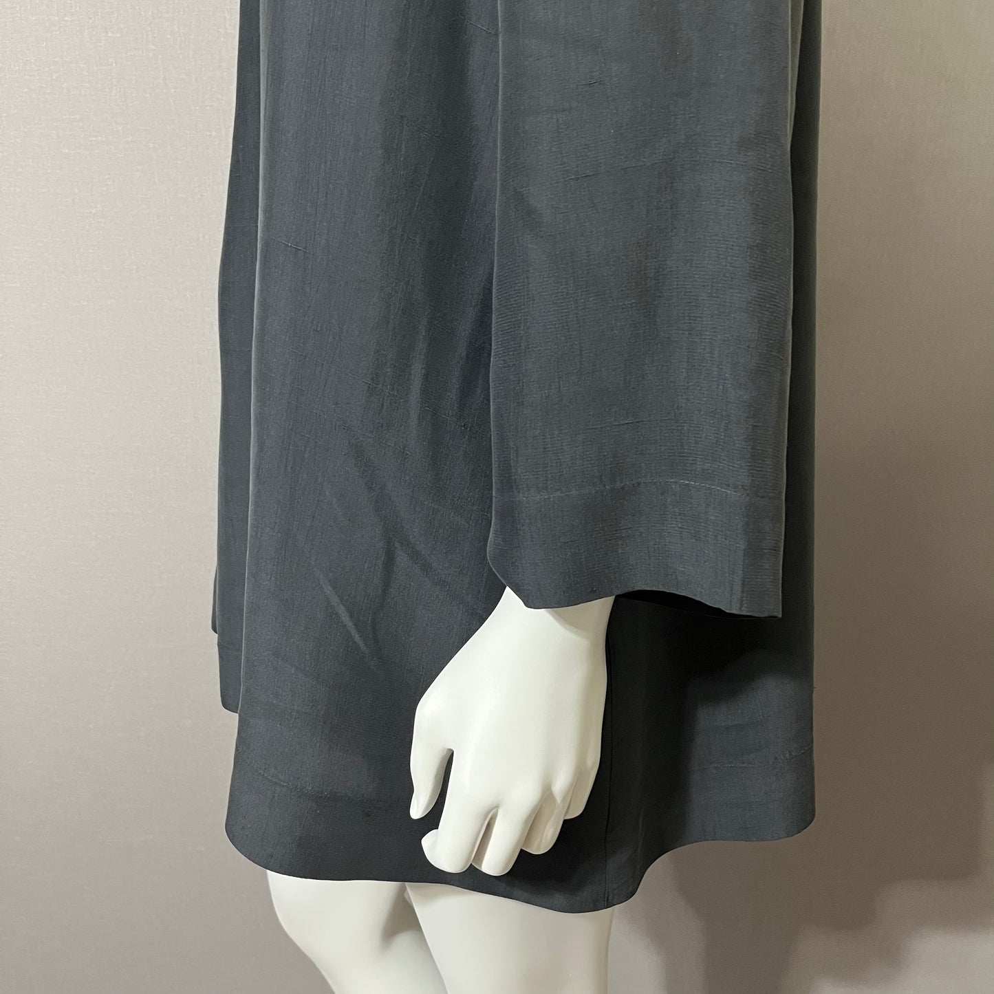 Eileen Fisher Slate Gray Silk Tunic Top Sz-Large