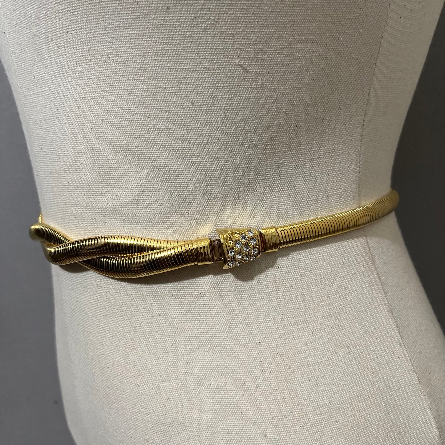 Vintage Gold Braided Skinny Metal Belt Size-Small