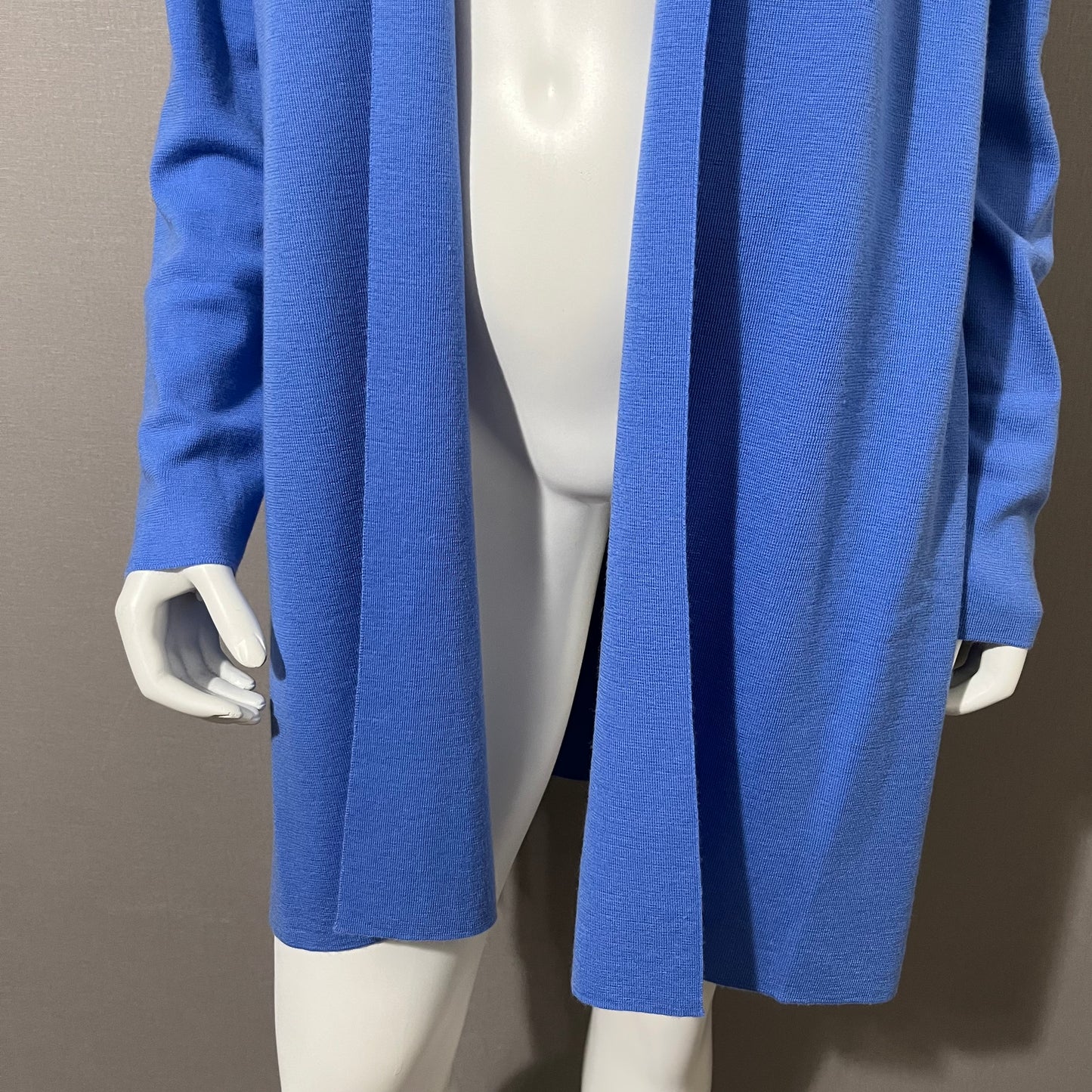 Eileen Fisher Periwinkle Merino Wool Longline Cardigan Sz-Lg NWT