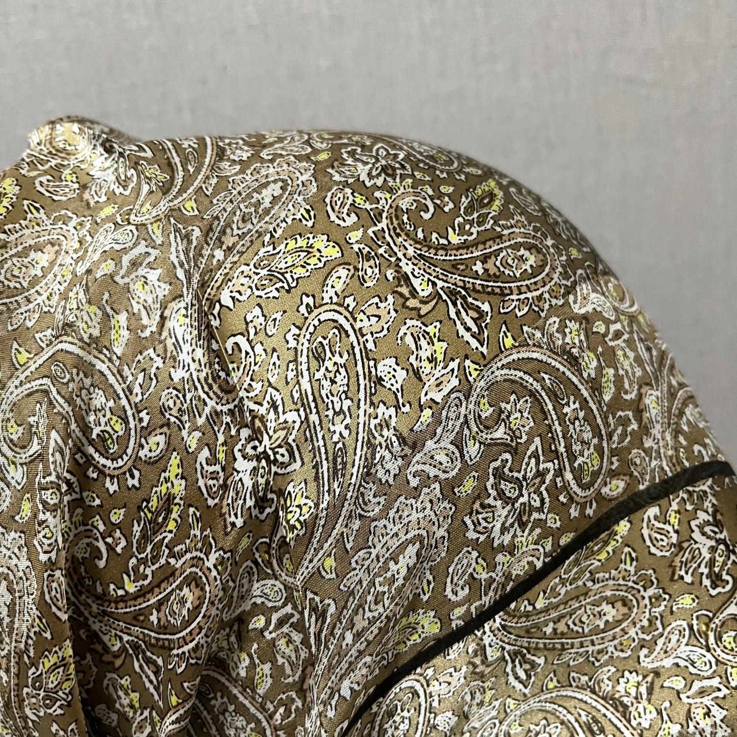 Vintage Adrienne Vittadini Brown/Yellow Paisley Print Scarf