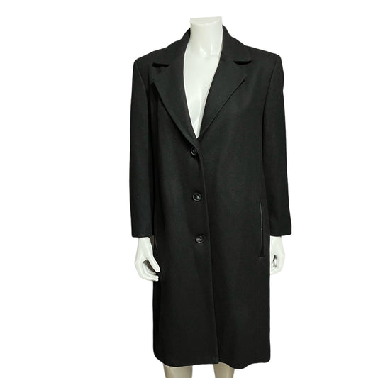 DKNY Black Wool Blend Coat