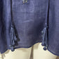 Bella Tu by Gorsuch Navy Blue Beaded Linen Tunic Top Sz-Large/XL