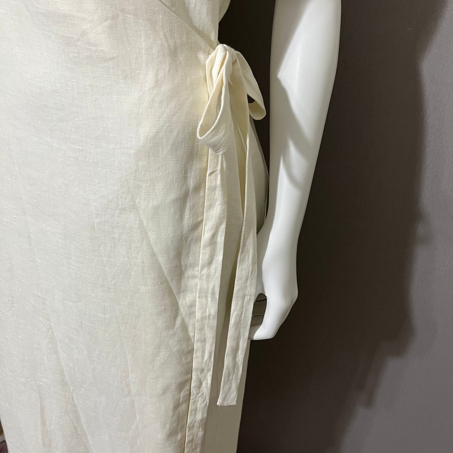 Linen Cream Style & Co Maxi Wrap Dress Sz-12