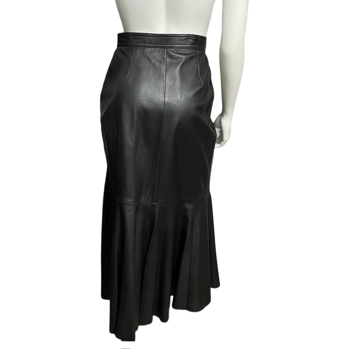 Demir Black Leather Made In Turkey Skirt Size Medium