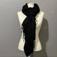 Betsy Johnson Black With Fringe Scarf