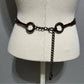 Vintage Brown Leather Chain Belt Med/Lg