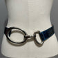 WHBM Blue Textured Patent Leather Backing Adjustable Belt Sz-XS/Small