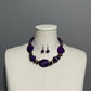 Purple Stone Necklace & Earring Set