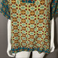 Sundance Multi-Color Print 100% Silk Short Sleeve Top Sz Large