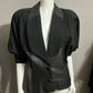 Vintage Wool/Leather Oversized Shoulder Blazer