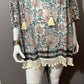 Roller Rabbit Pastel Paisley Floral 3/4 Sleeve Top Sz Medium