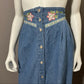 Vintage Saint Germain Cotton Denim Midi Skirt Sz-Xtra Large