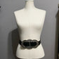 Chicos Black Leather Triple Ring Slouch Adjustable Belt Sz-Small/Medium