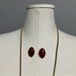 Maroon Stud Earrings | Stone With Tassel Necklace Set