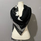 Gottex Black | White Sheer Silk Floral Scarf