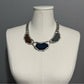 Gray Blue Brown Stone Statement Necklace