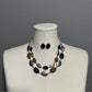Silver | Green | Brown Earring & Necklace Set