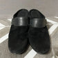 Cole Haan Black Slip On Suede Leather Mules Sz-6 1/2 B