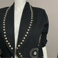 Vintage Molato Black Cotton With Rhinestones Jacket Sz-Medium