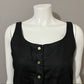 Liz Claiborne Black Linen Sleeveless Shell Top Sz Small