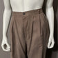 Taupe Silk High Waisted Lightweight Trouser Pants Sz- XL