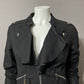 Katherine New York Black Cotton Zip Up Lightweight Jacket Sz- Small