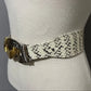 Vintage Rare Genuine Snake Skin Gold/Silver Buckle Adjustable Belt M-XL