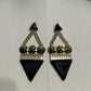 Black | Gold Statement Triangle Earrings