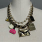 Gold Charm Statement Necklace