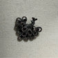 Purple Rhinestones Peacock Brooch