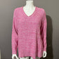 Croft & Barrow Pink V-Neck Marled Sweater Sz-1X