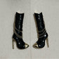 Black | Gold Boot Statement Earrings