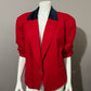 Evan Picone Red With Navy Velvet Collar Blazer Sz-18W