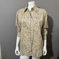 Jones New York Brown Leaf Print Cotton Button Front Shirt Sz-1X