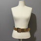 Escada Brown Patent Textured Leather With Gold Buckle Belt Sz-Medium
